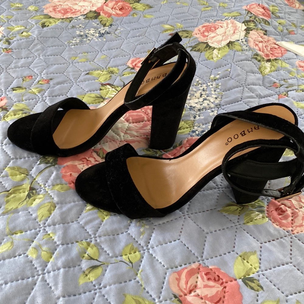 Black ankle strap heel